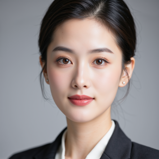 三十岁左右女性头像，穿职业装，简洁背景，专业商务形象